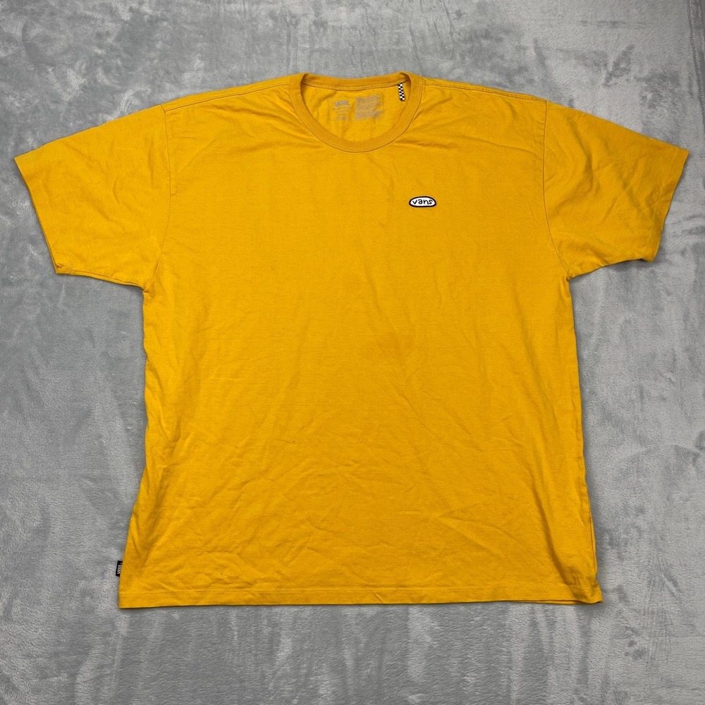 Vans Off The Wall Tee Shirt Mens 2XL Yellow Classic Fit Short Sleeve‎ Crew Neck
